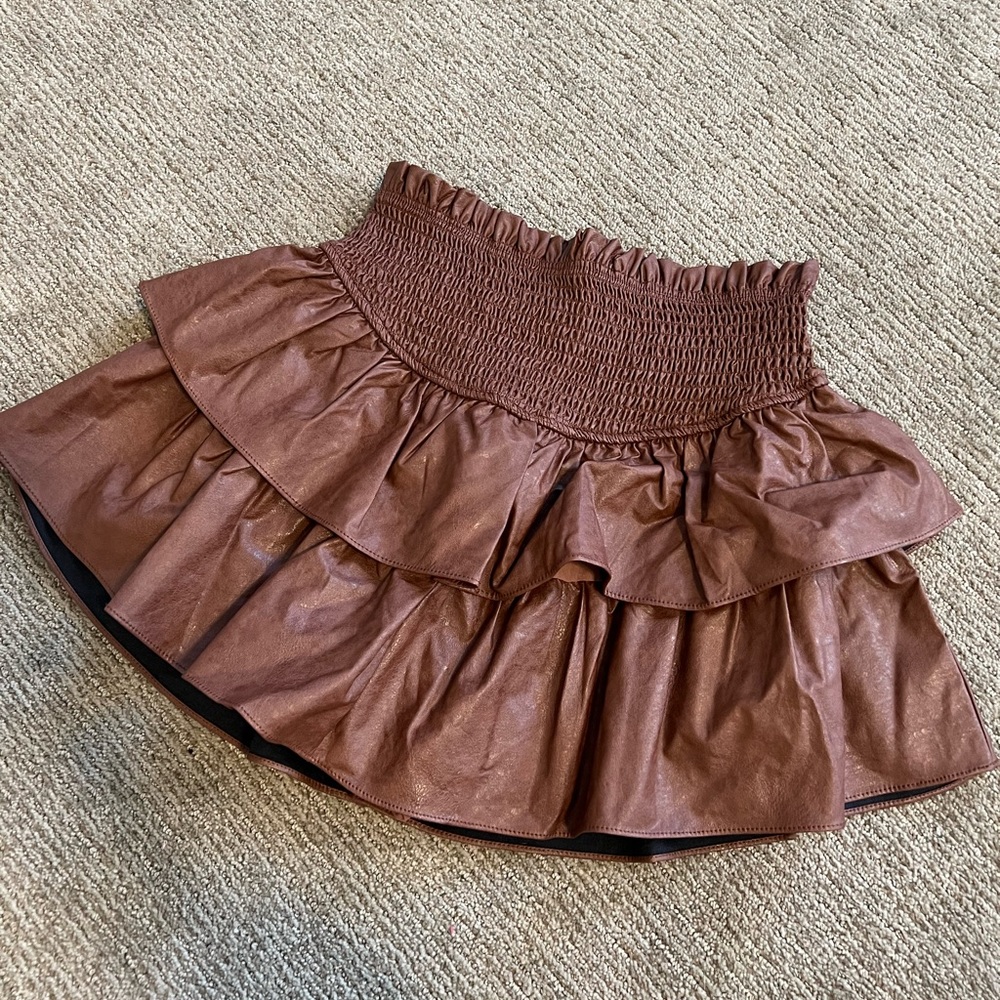 NWT Mustard Seed Boutique Leather Skirt